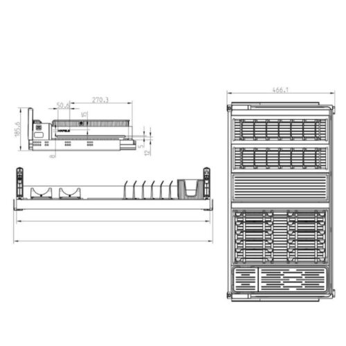 Rổ kéo dưới cho xoong nồi Dining Agent 800mm Hafele 545.14.310 5 Kích thước rổ kéo dưới cho xoong nồi Dining Agent 800mm Hafele 545.14.310