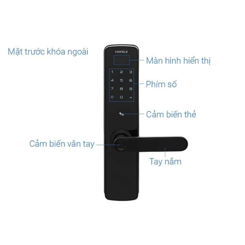 Khóa cửa điện tử Hafele DL7100 912.05.498 6 Cấu tạo Khóa cửa điện tử Hafele DL7100 912.05.498