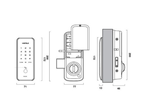 Khóa điện tử Hafele Digital door lock ER5100 with batt 912.20.224 5 hafele digital door lock er5100 with batt 912.20.224 1