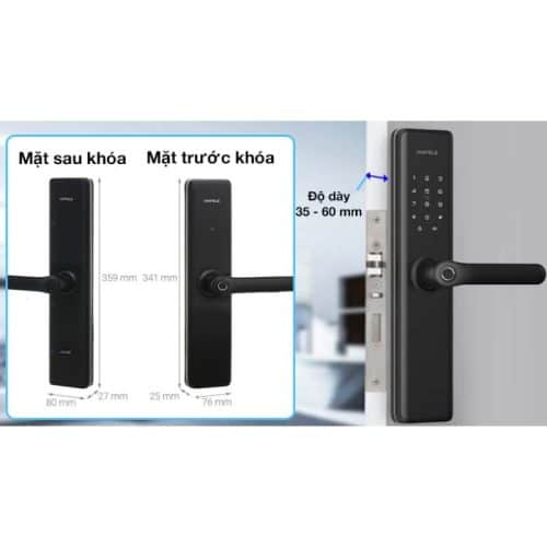 Khóa điện tử Hafele DL7600 Đen Không Pin 912.20.237 8 Thiết kế Khóa điện tử Hafele DL7600 Đen Không Pin 912.20.237