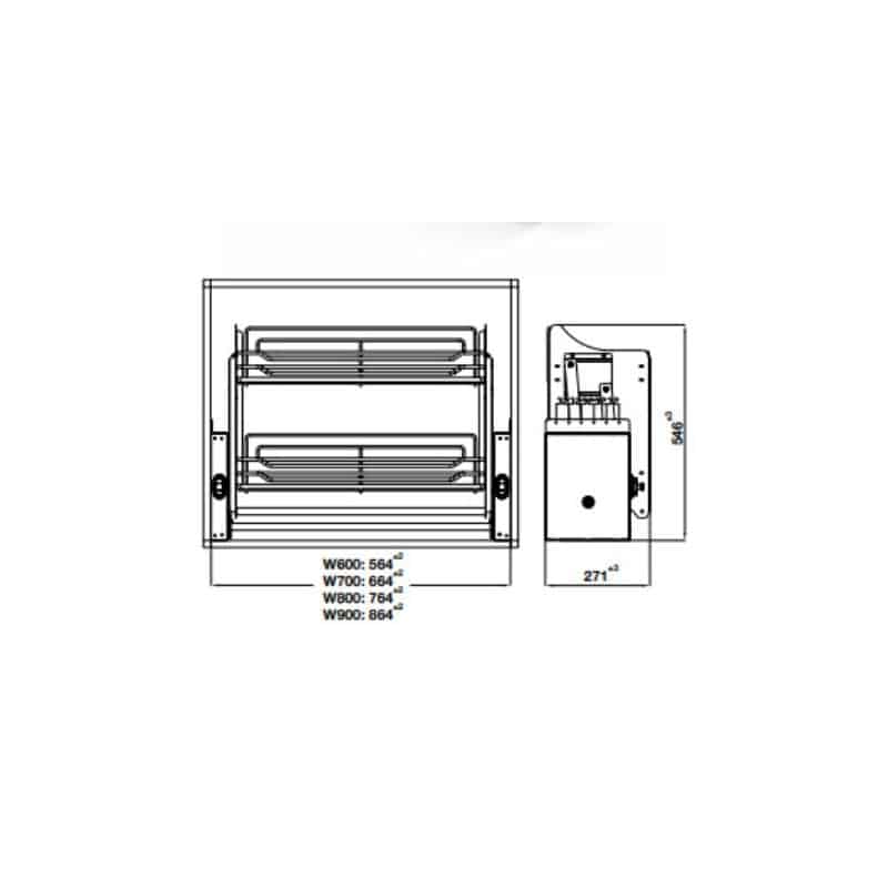 Bộ rổ nâng hạ Hafele Oria 504.76.507 800mm 4 Bộ rổ nâng hạ Hafele Oria 504.76.507 800mm