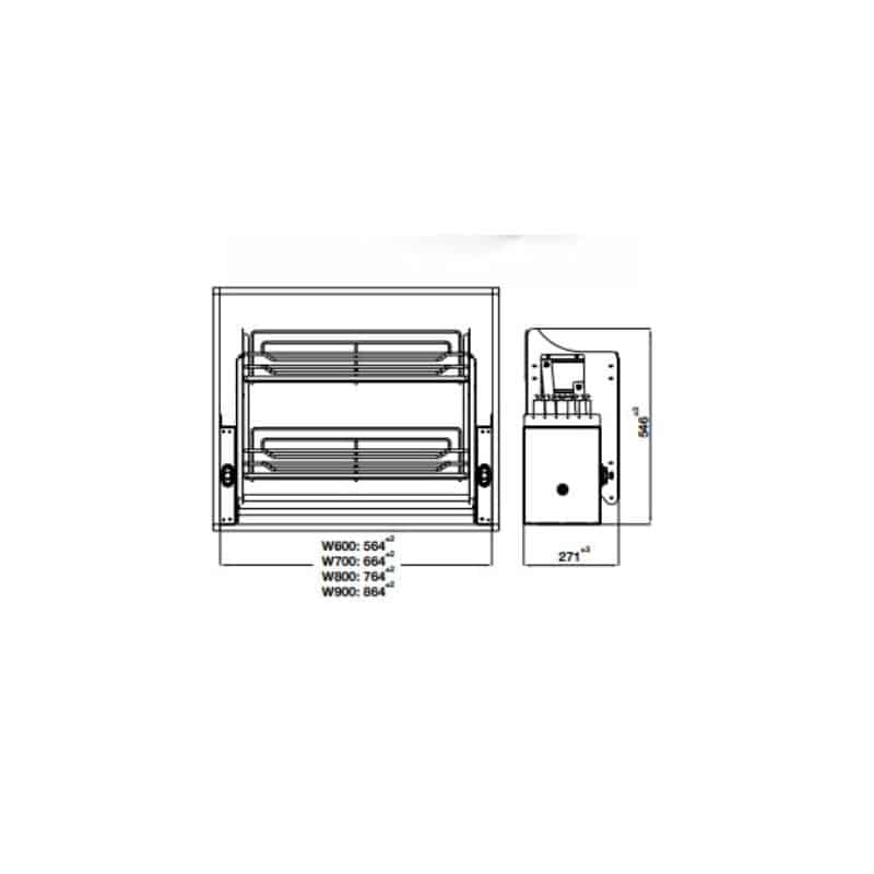 Bộ rổ nâng hạ Hafele Oria 504.76.704 600mm 4 Bộ rổ nâng hạ Hafele Oria 504.76.704 600mm