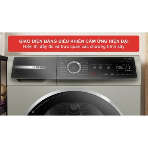 Bảng điều khiển máy sấy bơm nhiệt Bosch 9kg WQB246CX0 Serie 8