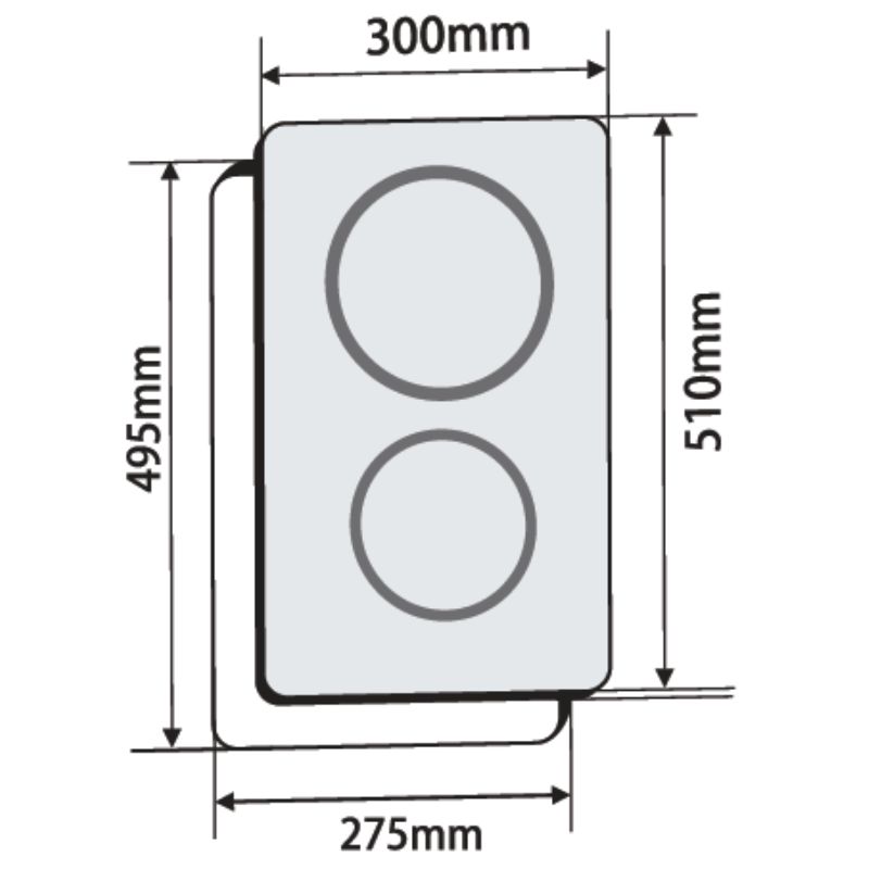 Kích thước bếp từ đơn Faster FS 223DI Kích thước bếp từ đơn Faster FS 223DI