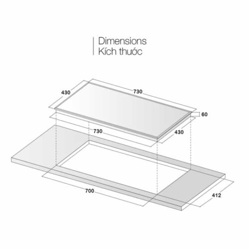 Bếp từ 2 vùng nấu Eurosun EU-T508Max 6 Kích thước bếp từ 2 vùng nấu Eurosun EU-T508Max