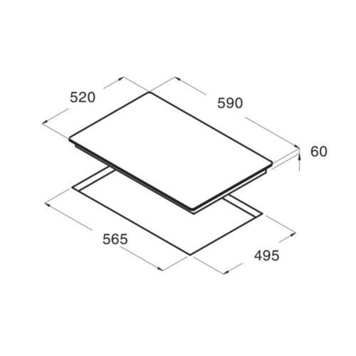 Bếp từ 4 vùng nấu Cata I 6004 BK 3 Kích thước Bếp từ 4 vùng nấu Cata I 6004 BK