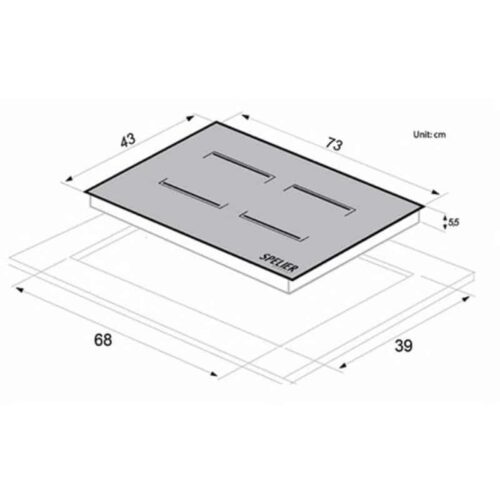 Bếp từ đôi Spelier SPE - IC928 3 Kích thước của Bếp từ đôi Spelier SPE - IC928