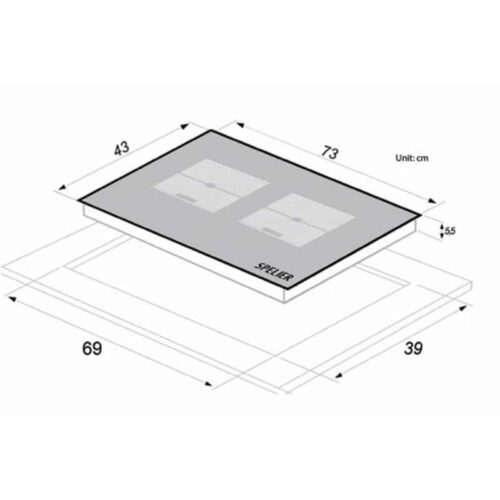 Bếp Từ Đôi Spelier SPM – 828I PLUS 4 Kích thước của Bếp Từ Đôi Spelier SPM – 828I PLUS