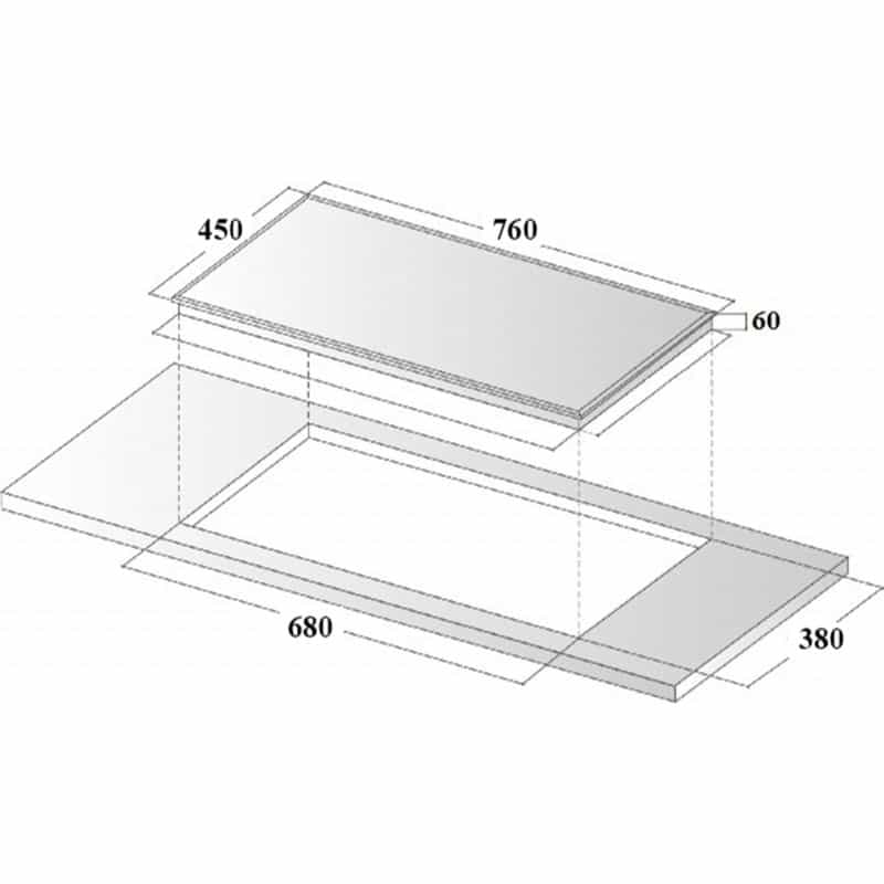 Kích thước bếp từ Eurosun EU-T898G Kích thước bếp từ Eurosun EU-T898G