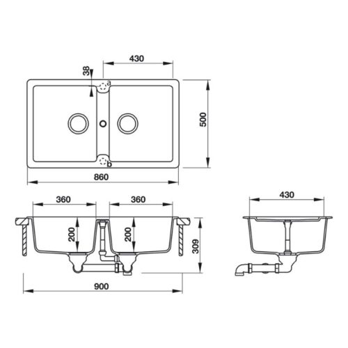 Chậu đá Hafele GALBA HS-GD8650 570.36.400