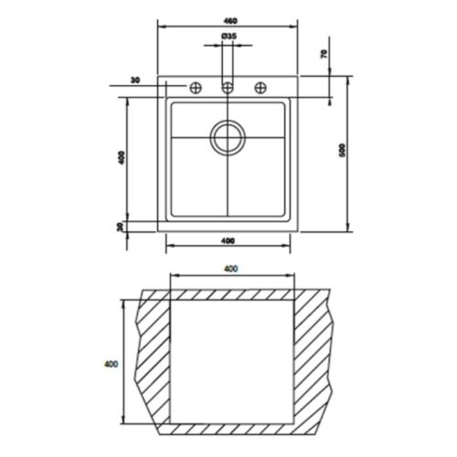Kích thước chậu rửa chén bát Hafele HS G4650 565.84.561