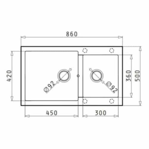 Kích thước chậu rửa chén bát Hafele HS G8650 565.83.751