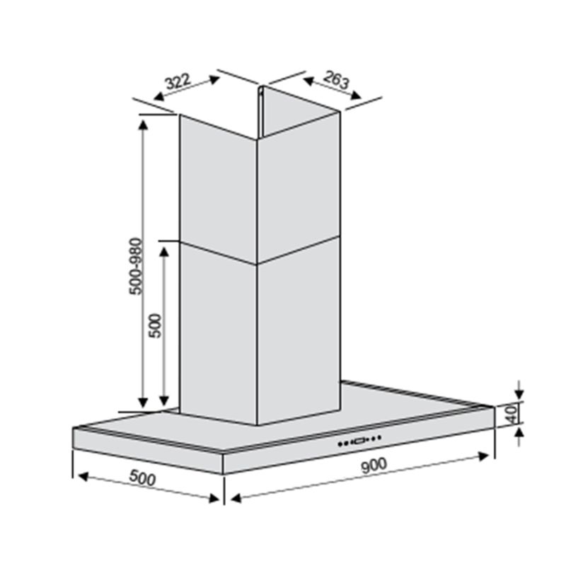 Kích thước máy hút mùi LORCA TA-6007P-90 Kích thước máy hút mùi LORCA TA-6007P-90