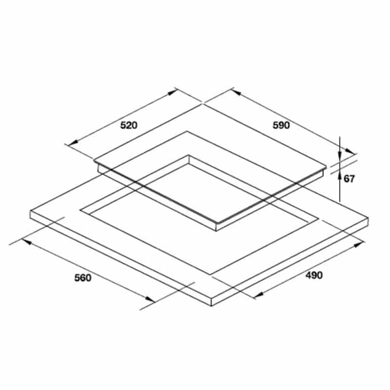 Kích thước bếp từ Hafele HC-I603B 536.01.601 Kích thước bếp từ Hafele HC-I603B 536.01.601