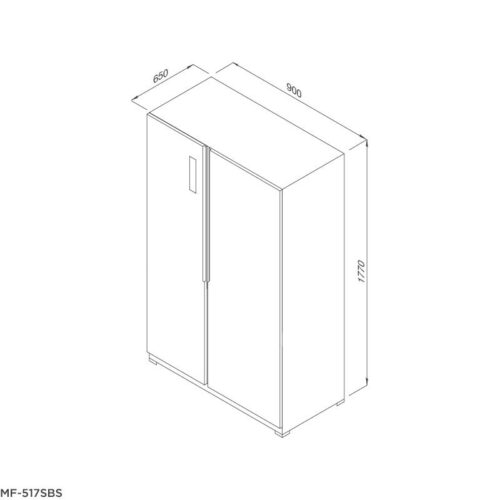 Tủ lạnh Side by Side Malloca MF-517SBS 4 Kích thước tủ lạnh Side by Side Malloca MF-517SBS