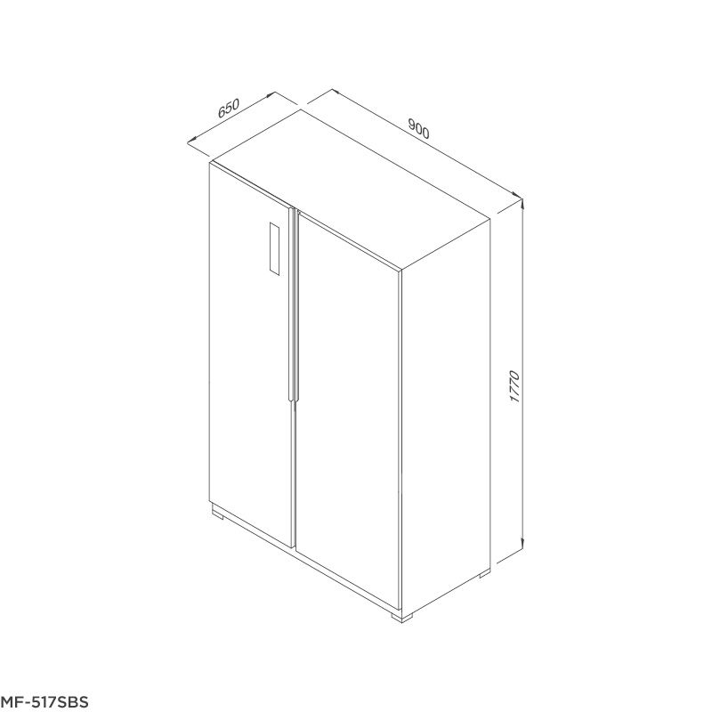 Kích thước tủ lạnh Side by Side Malloca MF-517SBS Kích thước tủ lạnh Side by Side Malloca MF-517SBS