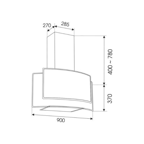 Kích thước máy hút mùi WALLDÉCOR