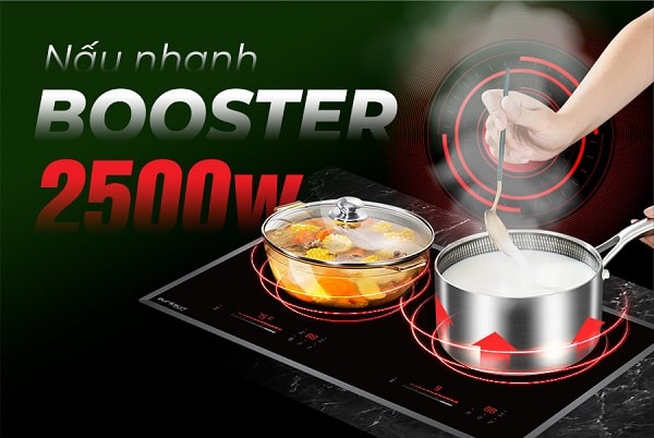 Chế độ booster của bếp từ kết hợp hồng ngoại Eurosun EU-TE259Pro Chế độ booster của bếp từ kết hợp hồng ngoại Eurosun EU-TE259Pro