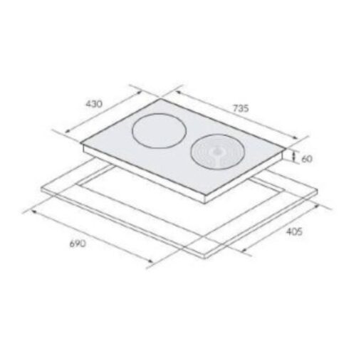 Bếp từ kết hợp hồng ngoại Eurosun EU-TE226Pro 6 Kích thước bếp từ kết hợp hồng ngoại Eurosun EU-TE226Pro