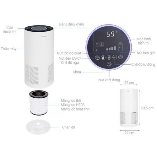 Máy lọc không khí Hafele CF-8209 537.82.700 3 Kích thước máy lọc không khí Hafele CF-8209 537.82.700