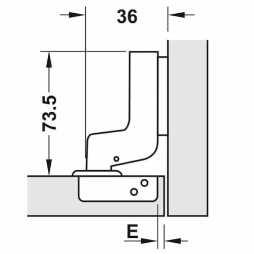 Bản lề lọt lòng Metalla SM 110° giảm chấn Hafele 315.11.752 3 Bản lề lọt lòng Metalla SM 110° giảm chấn Hafele 315.11.752