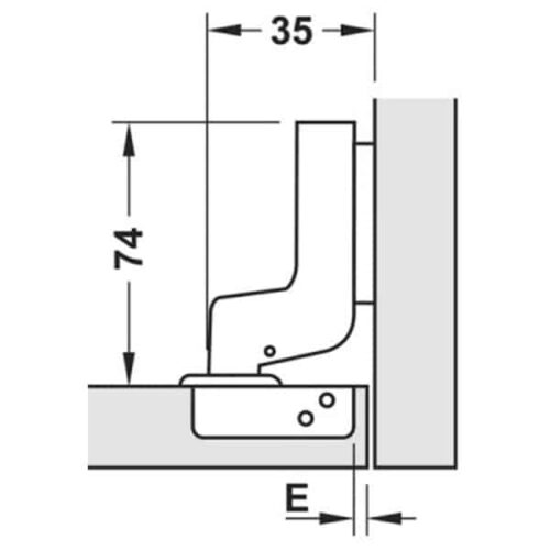 Bản lề lọt lòng Metalla SM 110º DIY Hafele 483.01.722 3 Kích thước của Bản lề lọt lòng Metalla SM 110º DIY Hafele 483.01.722