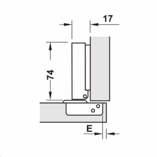 Bản lề trùm ngoài Metalla SM 110º DIY Hafele 483.01.720 3 Kích thước của Bản lề trùm ngoài Metalla SM 110º DIY Hafele 483.01.720