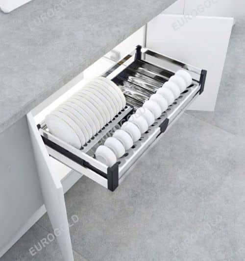 Giá bát đĩa hộp gắn tủ dưới Inox 201 Eurogold EU133700 Giá bát đĩa hộp gắn tủ dưới Inox 201 Eurogold EU133700
