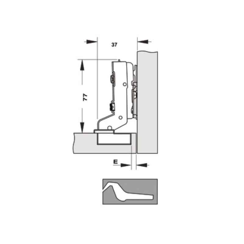 Bản lề Cucina Legato 334.00.032 inox 304 Bản lề Cucina Legato 334.00.032 inox 304