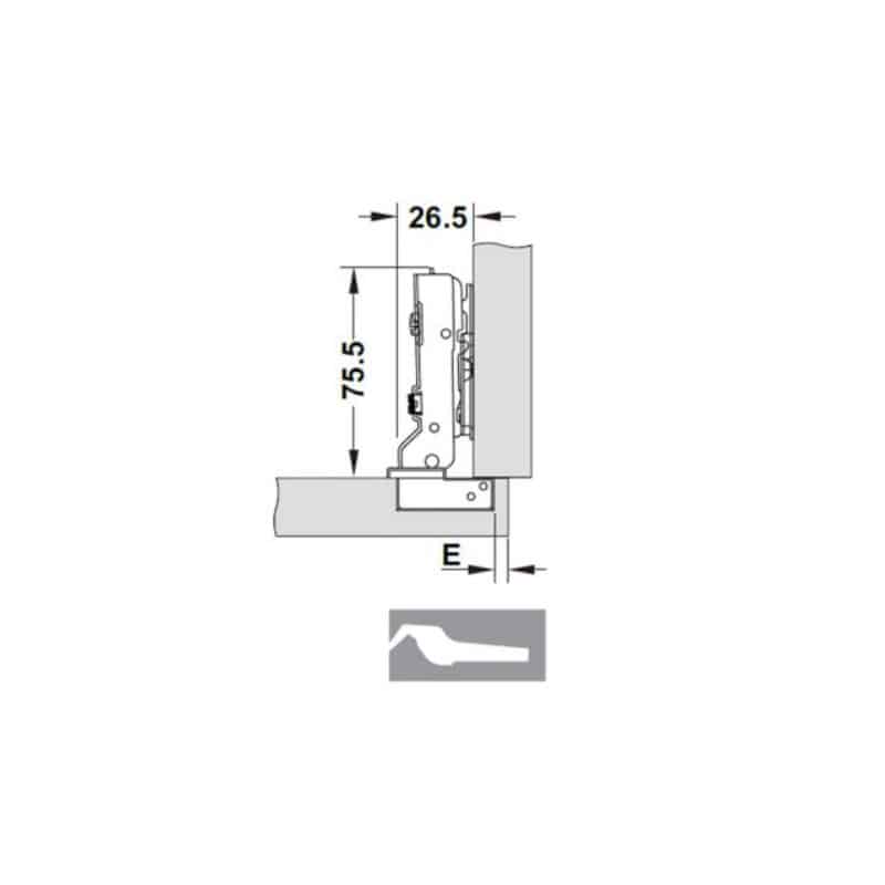 Bản lề Cucina Legato 334.00.062 mạ niken, sáng Bản lề Cucina Legato 334.00.062 mạ niken, sáng