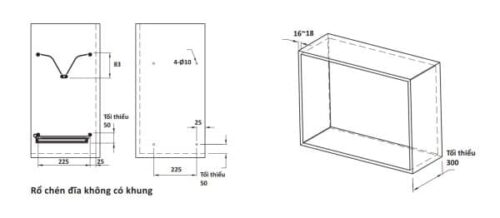 Rổ bát đĩa không khung Presto Hafele 544.40.027 Inox 304 3 Kích thước của Rổ bát đĩa không khung Presto Hafele 544.40.027 Inox 304