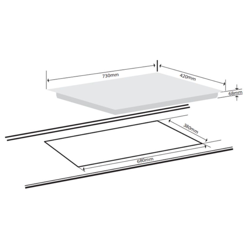 Kích thước bếp từ đôi Giovani G-2218 MAS lắp âm Kích thước bếp từ đôi Giovani G-2218 MAS lắp âm