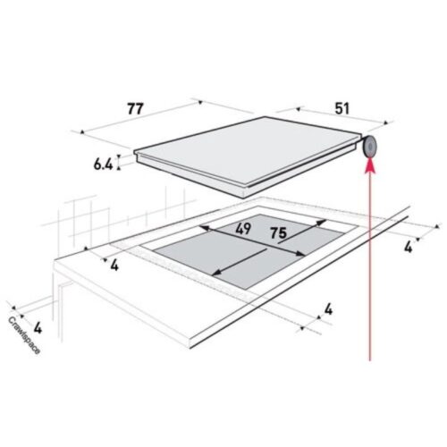 Bếp Từ Brandt TI1082B 3 KÍch thước Bếp Từ Brandt TI1082B