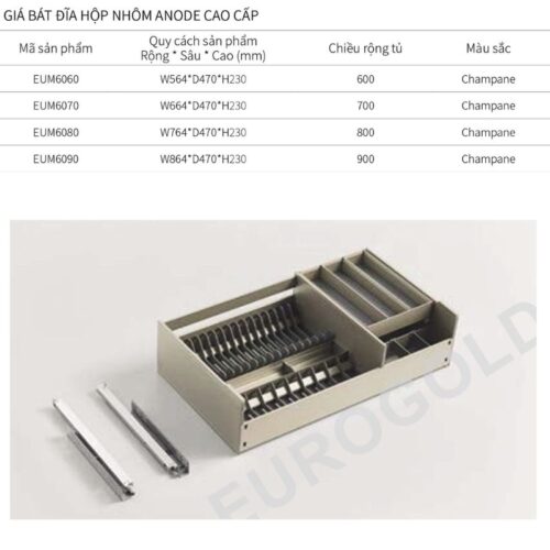 Giá bát đĩa Eurogold EUM6080 3 Kích thước giá bát đĩa Eurogold EUM6090
