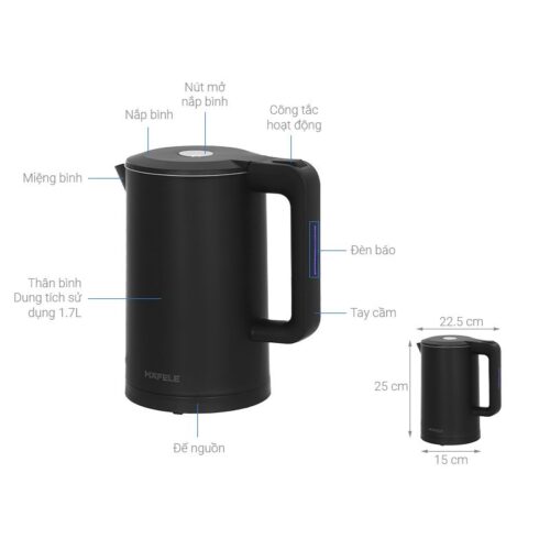 Bình đun siêu tốc Hafele 1.7L HS-K1705DB 535.43.548 7 Kích thước bình đun siêu tốc Hafele 1.7L HS-K1705DB 535.43.548