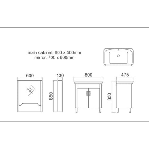 Bộ tủ chậu Gorlde GD-102 3 kich thuoc bo tu chau gorlde gd 102