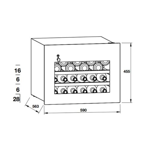 Tủ rượu Hafele HW-C62BB 533.17.001 lắp âm 4 kich thuoc tu ruou hafele hw c62bb 533.17.001 lap am