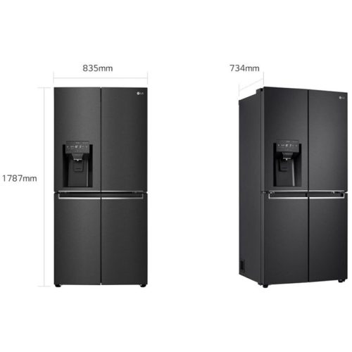Tủ Lạnh 4 cánh Multi Door Inverter 494 Lít LG GR-D22MBI 5 kich thuoc tu lanh 4 canh multi door inverter 494 lit lg gr d22mbi