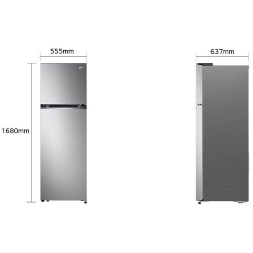 Tủ Lạnh 2 cánh Inverter 266 Lít LG GV-B262PS 5 kich thuoc tu lanh lg inverter 266 lit gv b262ps