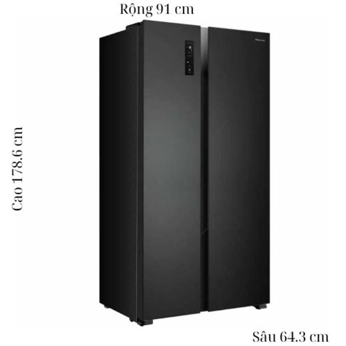 Tủ Lạnh 2 cánh side by side Inverter 519 Lít Hisense HS56WF 4 kich thuoc tu lanh 2 canh side by side inverter 519 lit hisense hs56wf