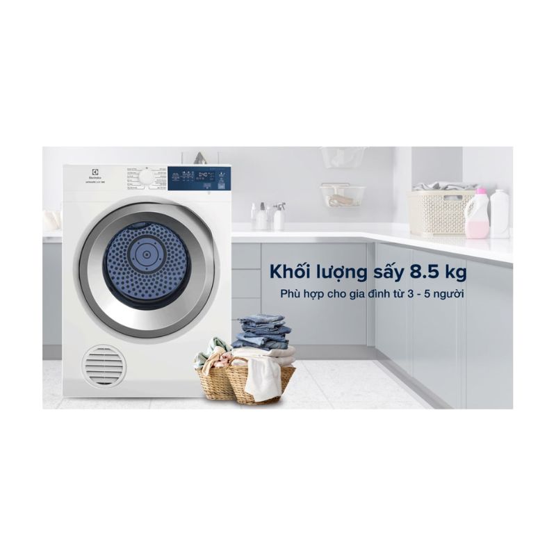 Máy sấy thông hơi Electrolux EDS854J3WB dùng cho gia đình có ít người Máy sấy thông hơi Electrolux EDS854J3WB dùng cho gia đình có ít người