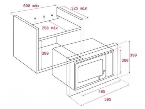Lò vi sóng MB 620 BI 40584000 3 Kích thước của Lò vi sóng Teka MB 620 BI
