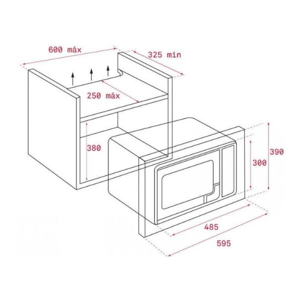 Kích thước của Lò vi sóng Teka MB 620 BI Kích thước của Lò vi sóng Teka MB 620 BI