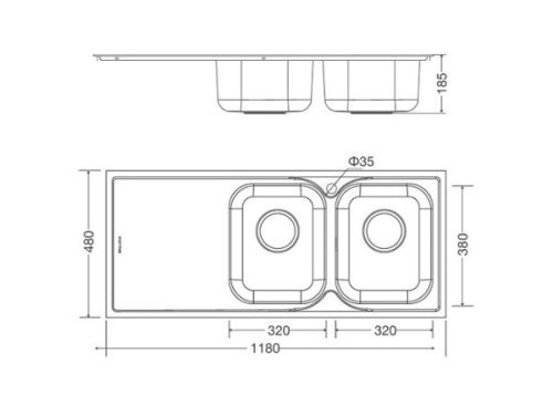Kích thước của Chậu rửa bát Malloca MS 1026L
