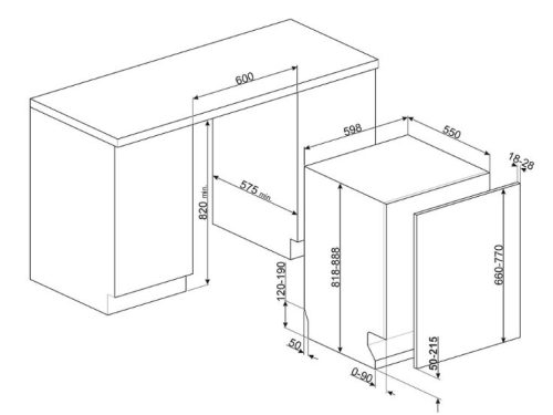 Máy rửa chén âm Hafele Smeg STL323BL 536.24.621 5 hafele smeg stl323bl 536.24.621 3
