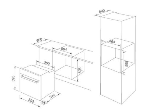 Kích thước của Lò nướng kết hợp vi sóng Malloca MOV-72 CB