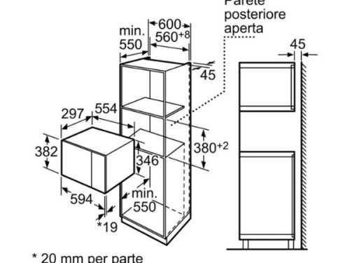 Lò vi sóng Bosch HMT75M654 4 Kích thước của Lò vi sóng Bosch HMT75M654