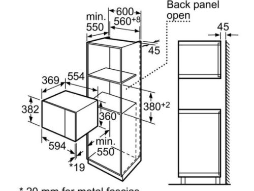 Lò vi sóng Bosch HMT84M654 3 Kích thước của Lò vi sóng Bosch HMT84M654