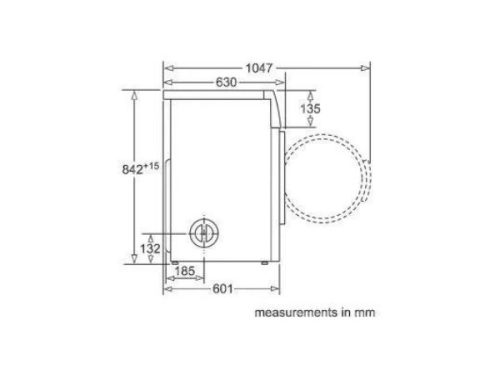 Máy Sấy Quần Áo Bosch WTA74101SG 4 Kích thước của Máy Sấy Quần Áo Bosch WTA74101SG