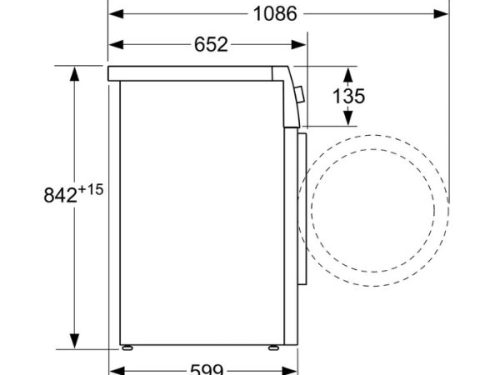 Máy sấy quần áo Bosch WTW876H8SG 3 Kích thước của Máy sấy quần áo Bosch WTW876H8SG